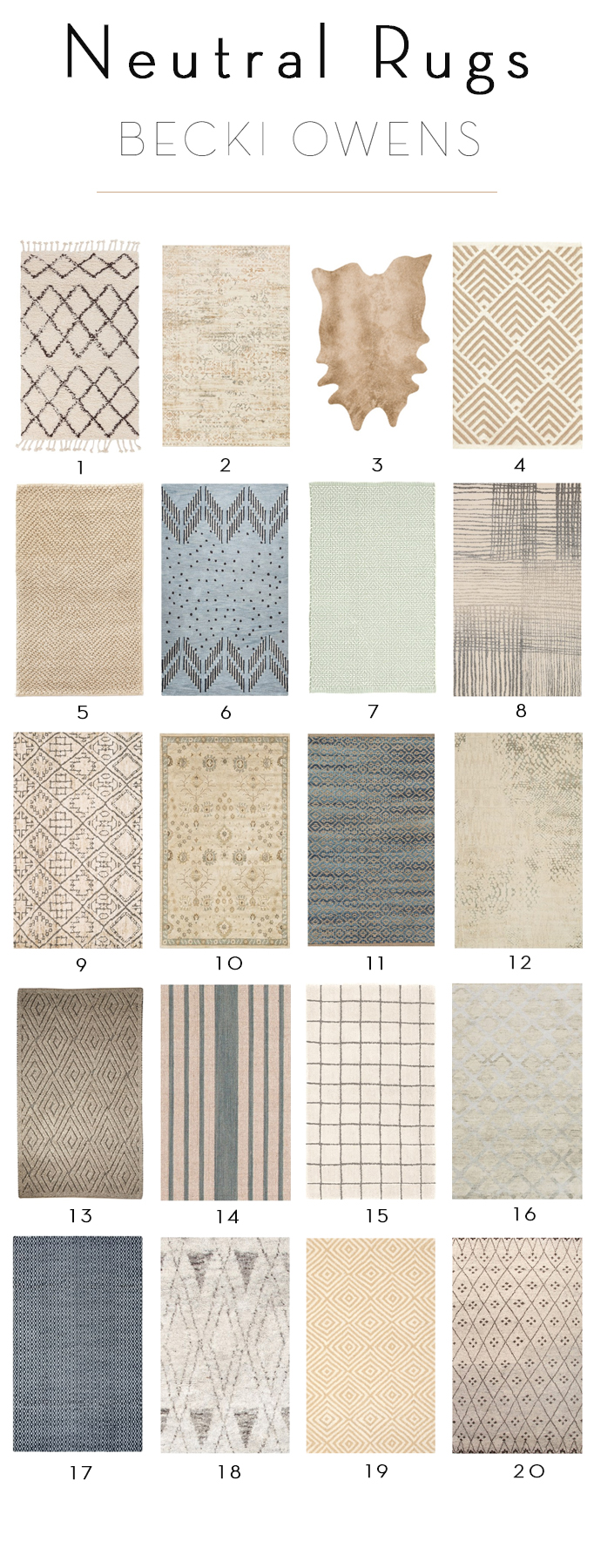 20 Neutral Rugs 25% off