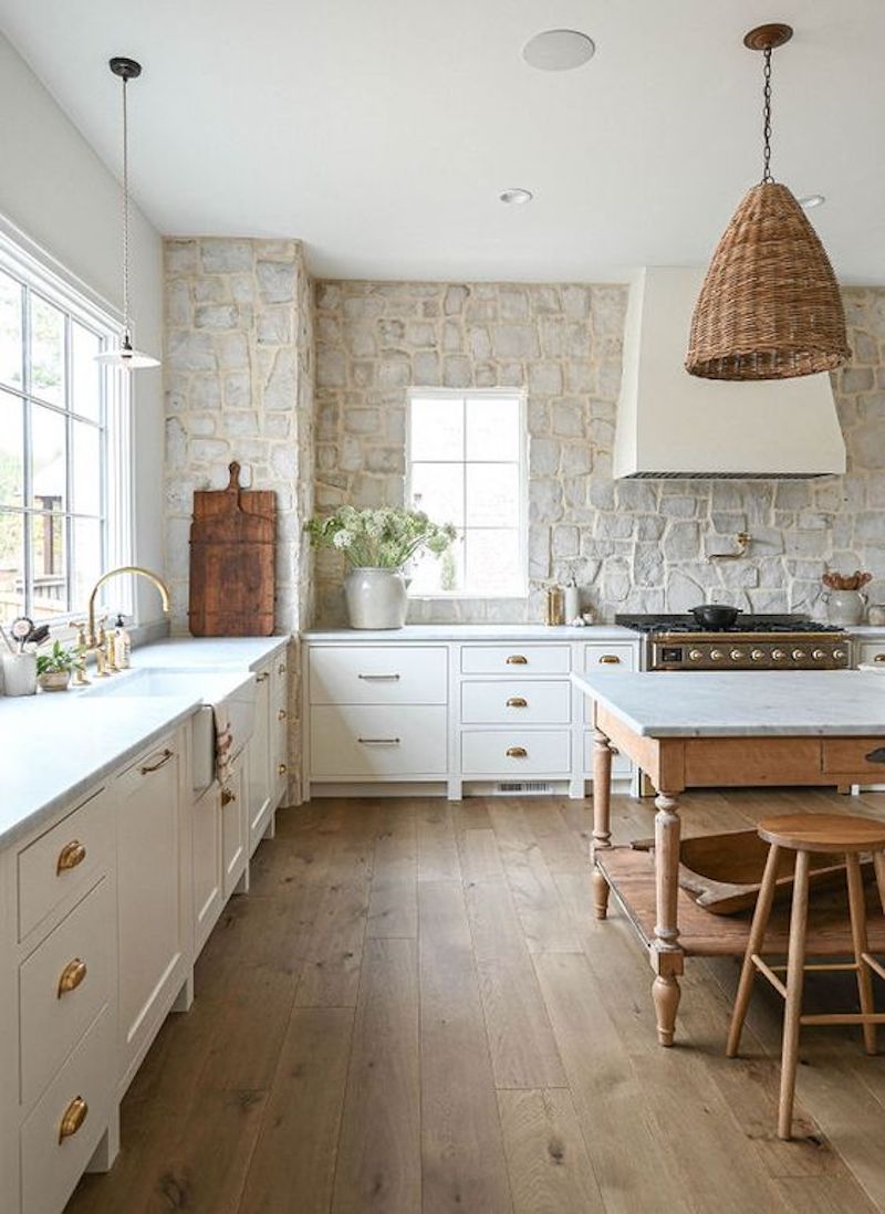 An Elevated + Rustic Dreamy Stone Kitchen - Becki Owens